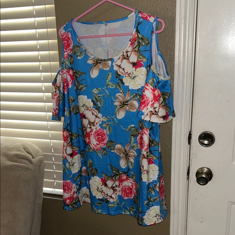 Floral Blue Women's Top